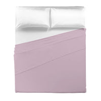 Lenzuolo Piano Matrimoniale in Cotone Tinta Unita Rosa - Amo La Casa Shop