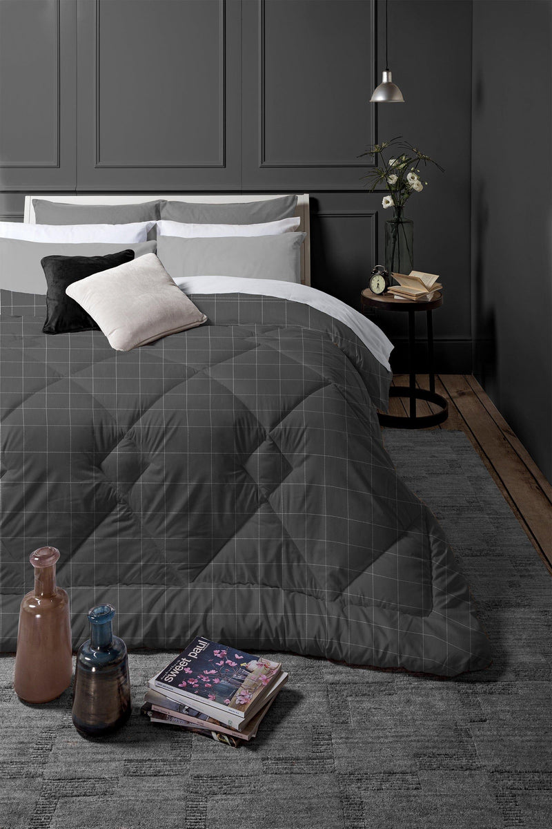 Trapunta Singola 170x250 cm con Stampa Aria Mistral Dark Grey - Amo La Casa Shop