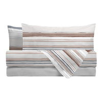 Happidea Parure Copripiumino Matrimoniale in Cotone con Stampa Byron Beige