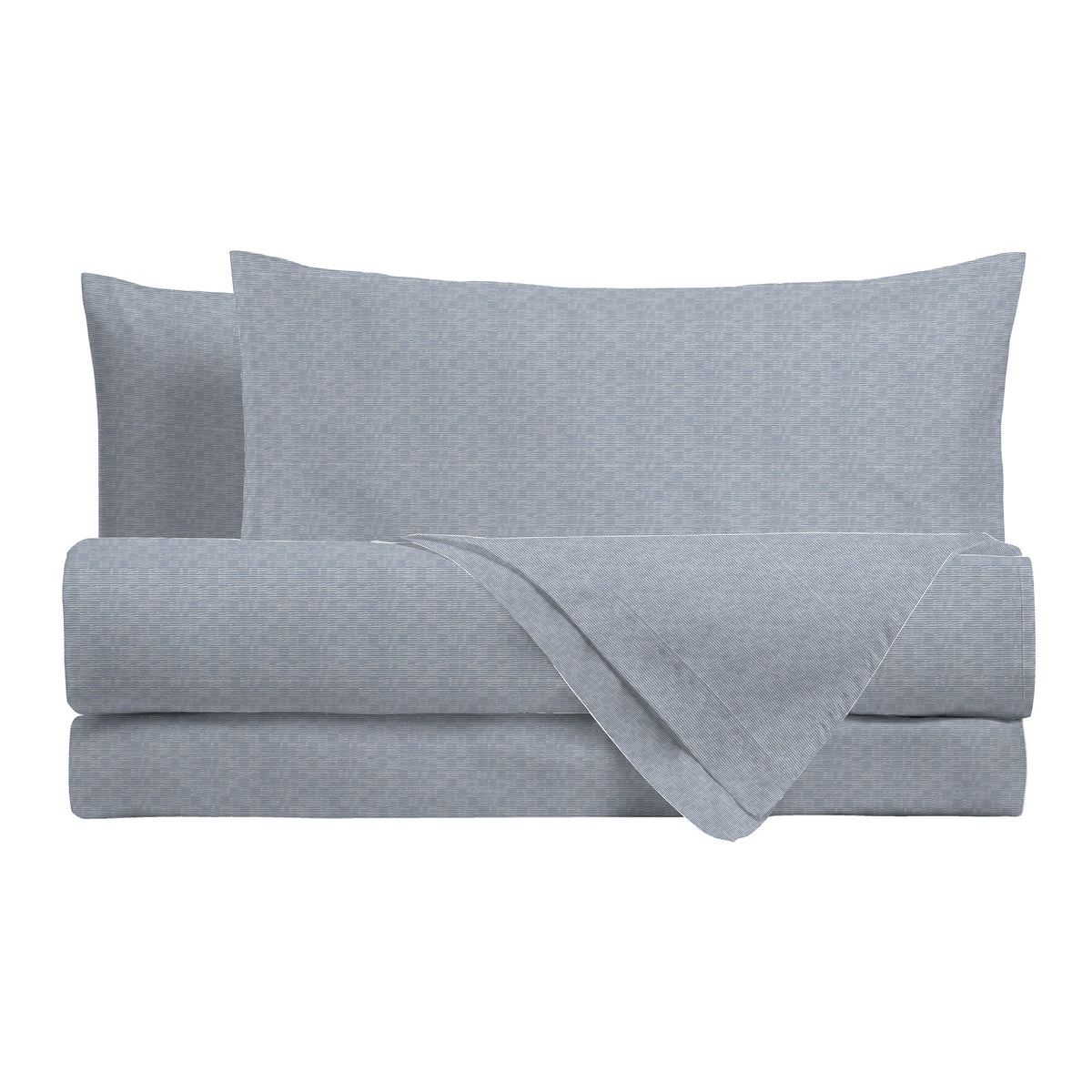 Happidea Completo Letto Matrimoniale in Flanella di Cotone con Stampa Cedric Light Blue