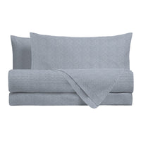 Happidea Completo Letto Matrimoniale in Flanella di Cotone con Stampa Cedric Light Blue