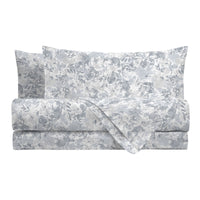 Happidea Completo Letto Matrimoniale in Flanella di Cotone con Stampa Adelia Sky Grey