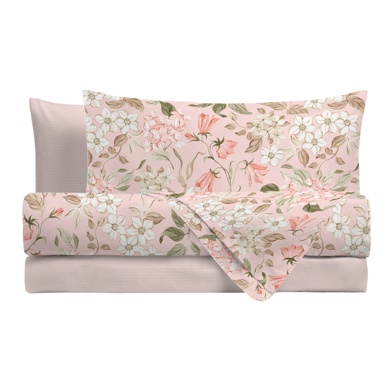 Completo Letto Matrimoniale con Stampa Atelier - Fantasia Blair Pink