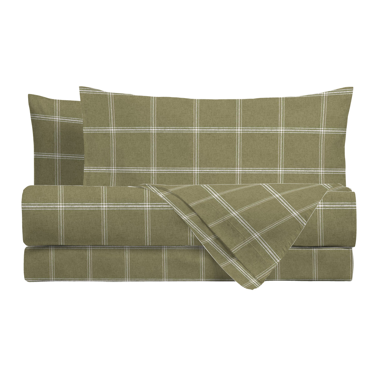 Completo Letto Matrimoniale con Stampa Atelier - Fantasia Efrem Green