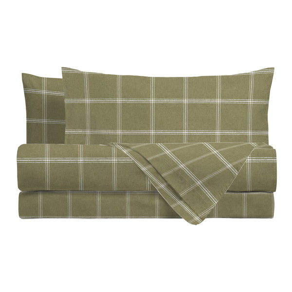 Completo Letto Matrimoniale con Stampa Atelier - Fantasia Efrem Green