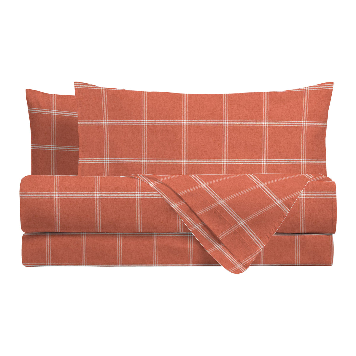 Completo Letto Matrimoniale con Stampa Atelier - Fantasia Efrem Rust