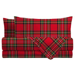 Completo Letto Matrimoniale in Cotone con Stampa - Fantasia British Gift Edinburgh Red