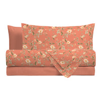 Completo Letto Piazza e Mezza con Stampa Atelier - Fantasia Pauline Dusty Coral