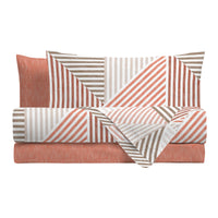 Completo Letto Matrimoniale con Stampa Atelier - Fantasia Ramsey Rust