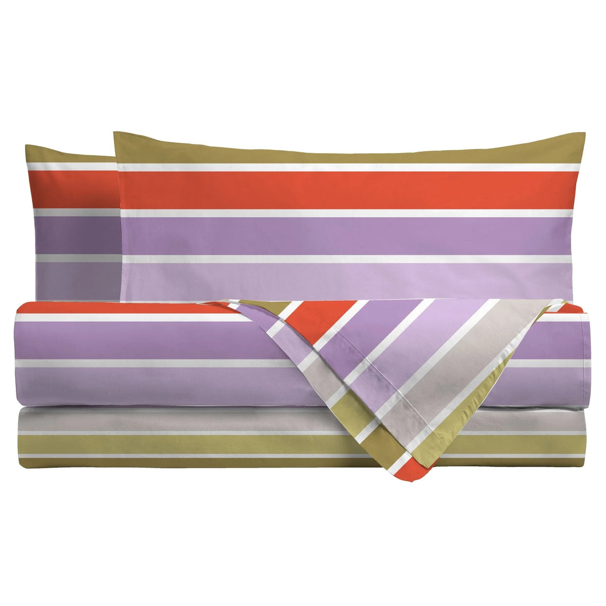 LUXURY COLLECTION DI MAESTRO Completo Letto Matrimoniale in Cotone 144 Fili con Stampa - Fantasia Otis Lilac - Amo La Casa Shop