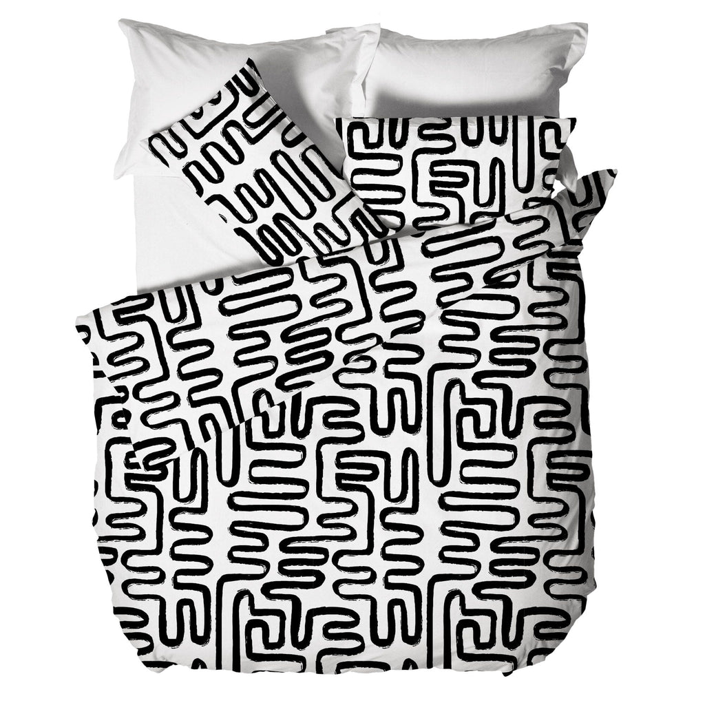 Parure Copripiumino Stampato Matrimoniale Olme Black - Amo La Casa Shop