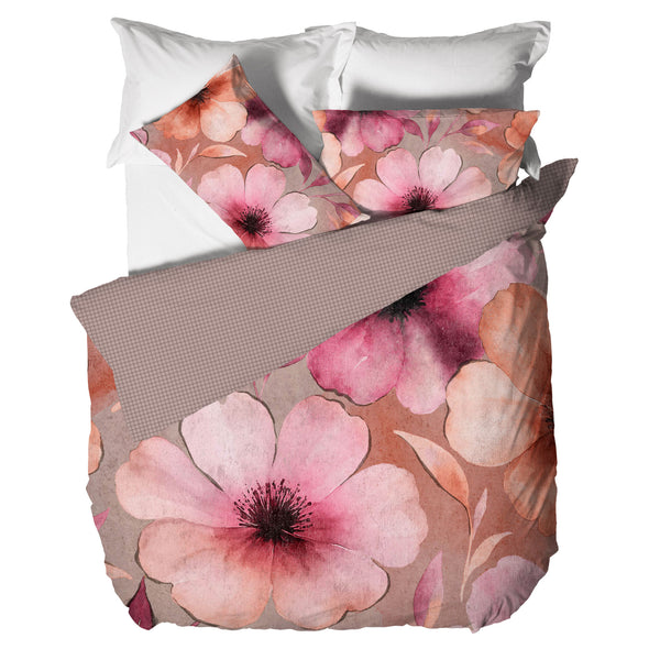 Parure Copripiumino Matrimoniale in Cotone con Stampa - Fantasia Dream Me Eloise Pink