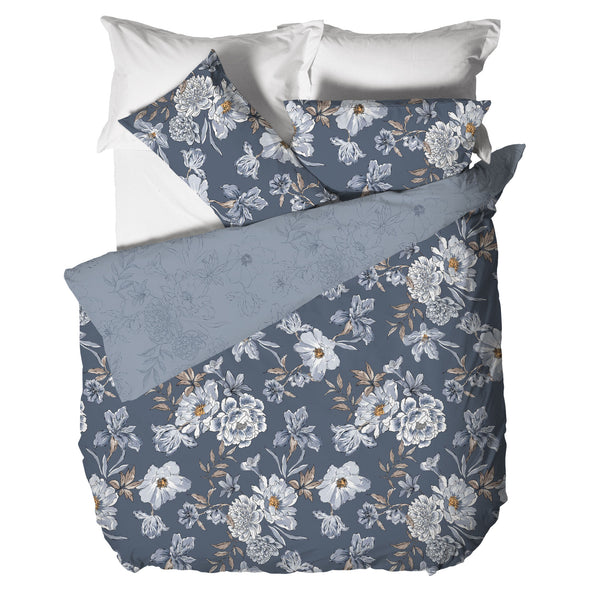 Parure Copripiumino Matrimoniale in Cotone con Stampa - Fantasia Dream Me Julienne Blue