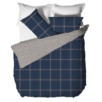 Parure Copripiumino Matrimoniale in Cotone con Stampa - Fantasia Dream Me Mayson Dark Blue