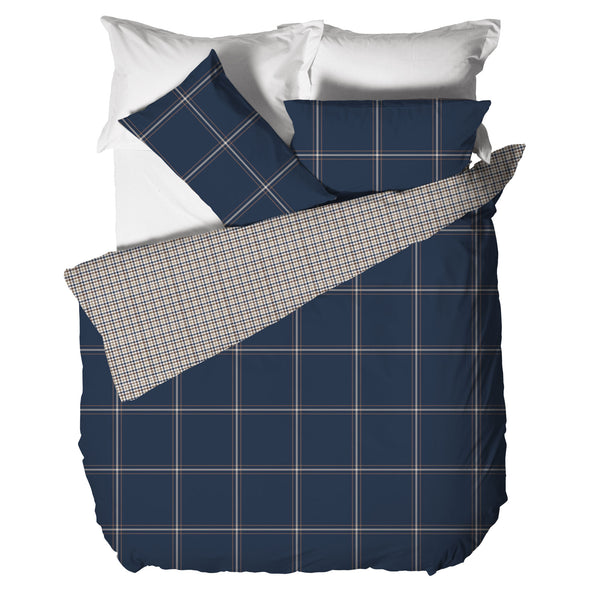 Parure Copripiumino Matrimoniale in Cotone con Stampa - Fantasia Dream Me Mayson Dark Blue