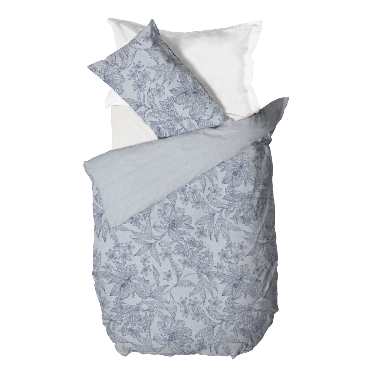 Parure Copripiumino Singola in Cotone con Stampa - Fantasia Dream Me Alina Light Blue