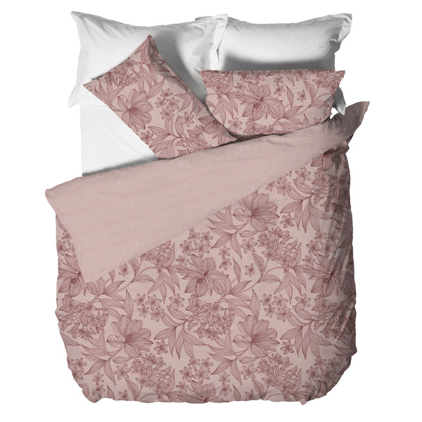 Parure Copripiumino Matrimoniale in Cotone con Stampa - Fantasia Feel Me Alina Pink