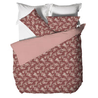 Parure Copripiumino Matrimoniale in Cotone con Stampa - Fantasia Feel Me Amber Burgundy