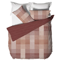 Parure Copripiumino Matrimoniale in Cotone con Stampa - Fantasia Feel Me Gilbert Burgundy