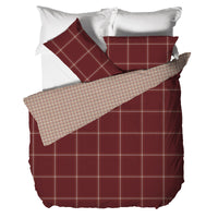 Parure Copripiumino Matrimoniale in Cotone con Stampa - Fantasia Feel Me Mayson Burgundy