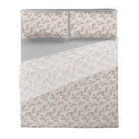 Completo Letto Matrimoniale in Cotone con Stampa - Fantasia Hug Me Amber Taupe