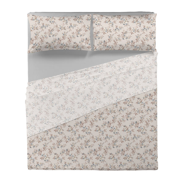 Completo Letto Matrimoniale in Cotone con Stampa - Fantasia Hug Me Amber Taupe