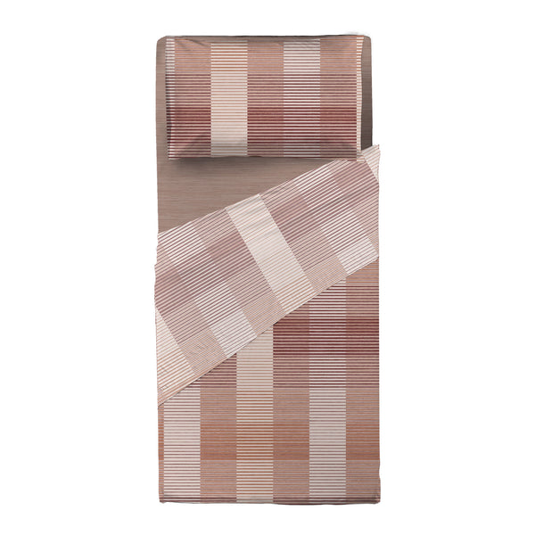 Completo Letto Singolo in Cotone con Stampa - Fantasia Feel Me Gilbert Burgundy