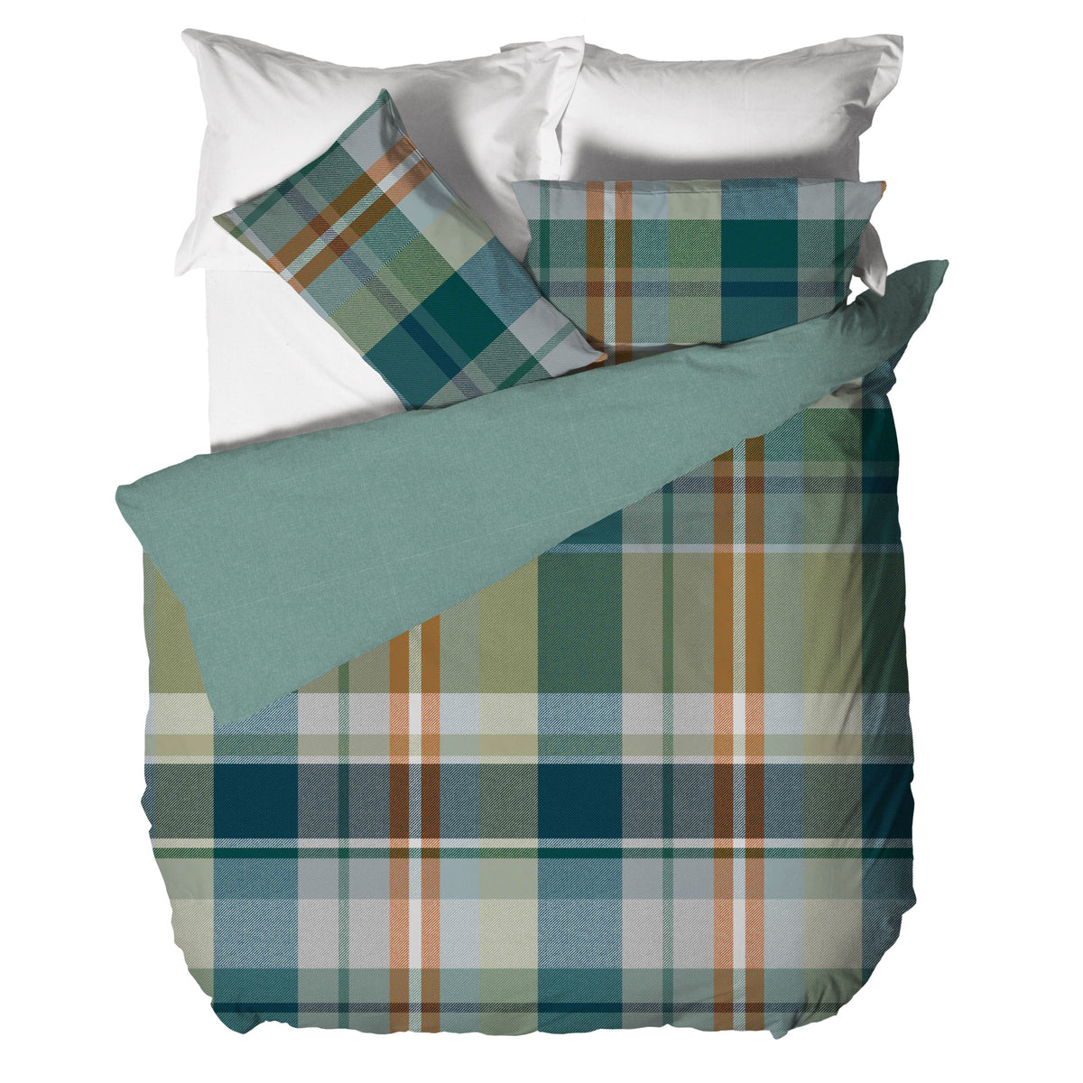 Parure Copripiumino Matrimoniale in Cotone con Stampa - Fantasia Wrap Me Ralph Teal