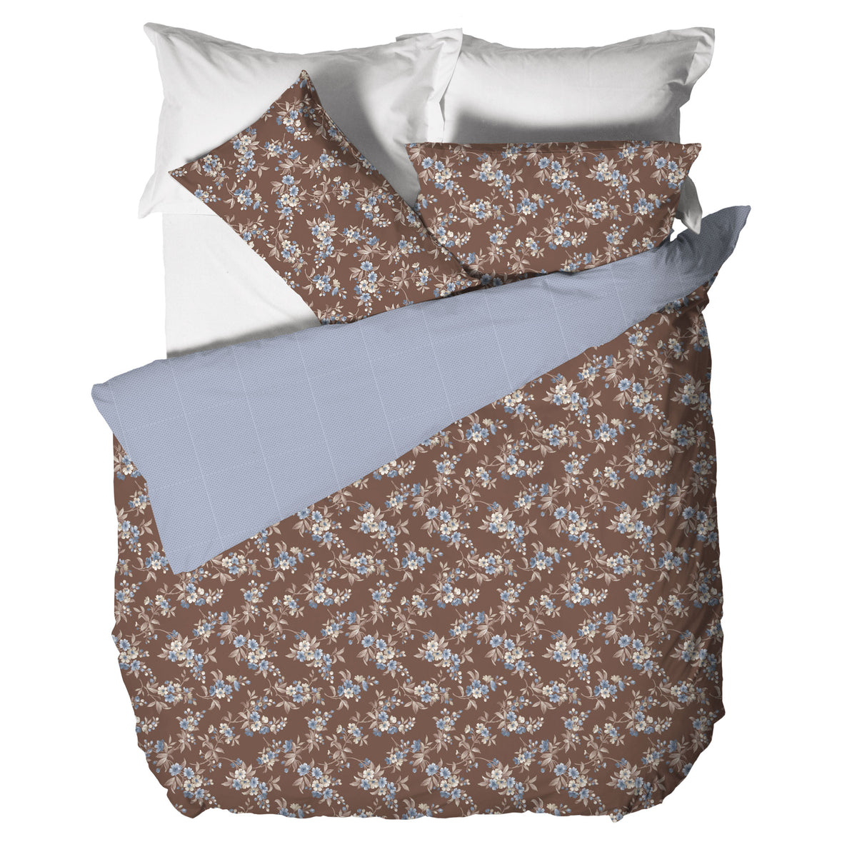 Parure Copripiumino Matrimoniale in Cotone con Stampa - Fantasia Dream Me Amber Brown