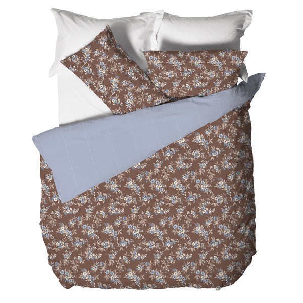 Parure Copripiumino Matrimoniale in Cotone con Stampa - Fantasia Dream Me Amber Brown