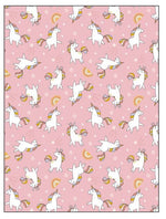 Plaid Funny 120x160 cm Starry Unicorn Pink