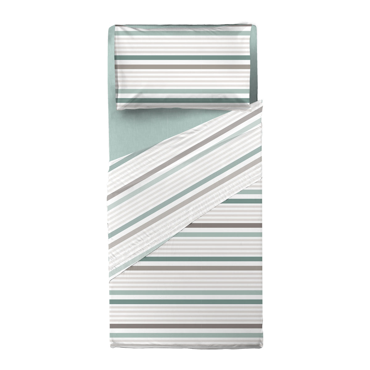 Completo Letto Singolo in Cotone con Stampa - Fantasia Romeo Aqua