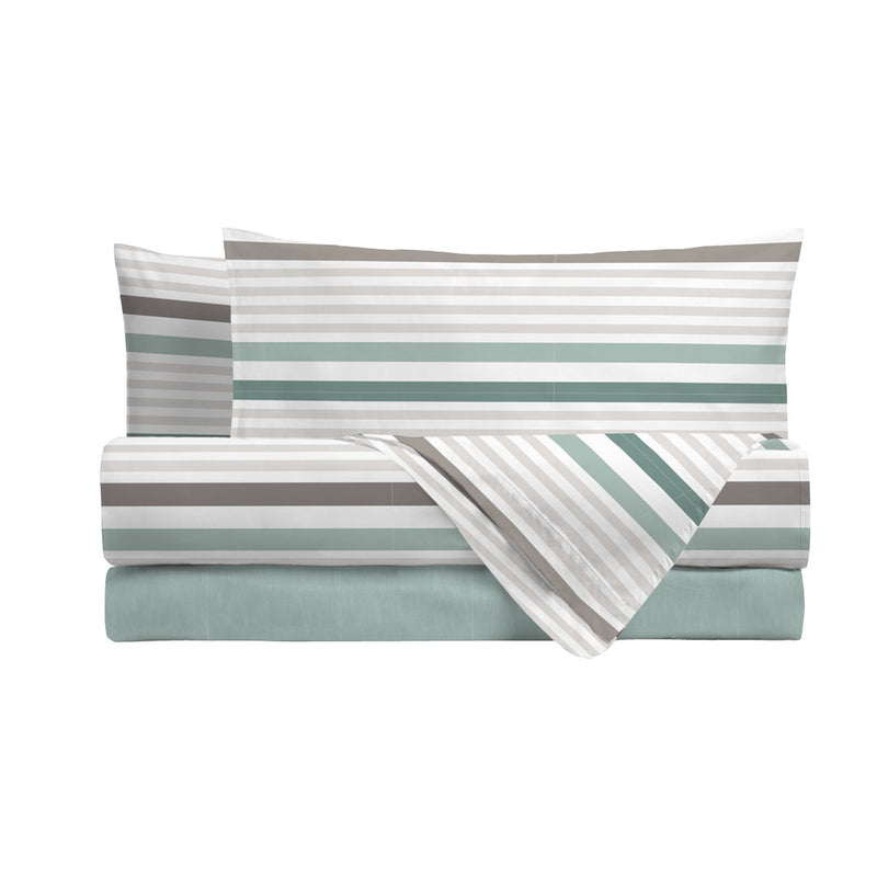 Completo Letto Singolo in Cotone con Stampa - Fantasia Romeo Aqua
