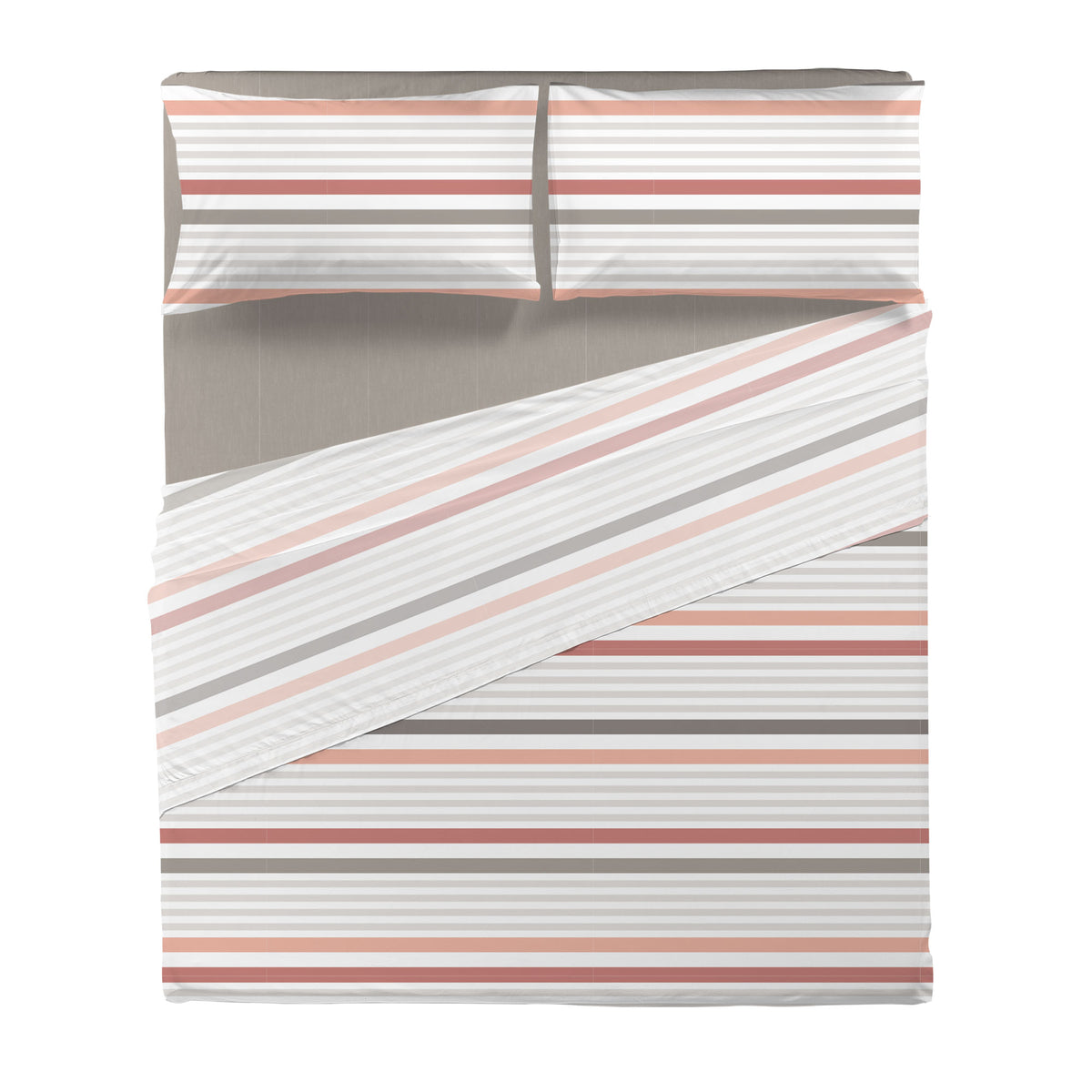 Completo Letto Matrimoniale in Cotone con Stampa - Fantasia Romeo Coral
