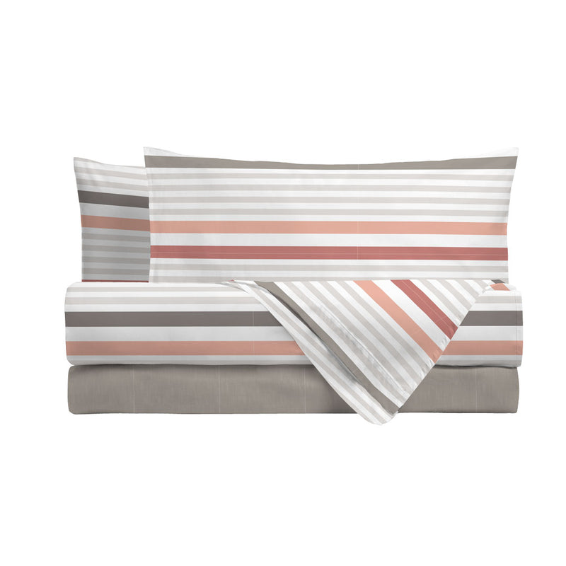 Completo Letto Singolo in Cotone con Stampa - Fantasia Romeo Coral