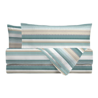 Happidea Completo Letto Piazza e Mezza in Flanella di Cotone con Stampa Ruby Teal