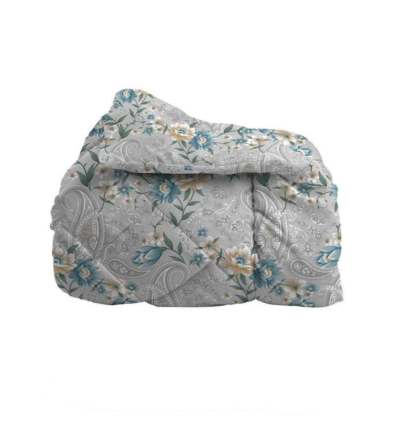 Trapunta Piazza e Mezza 205x250 cm Deco con Stampa Sira Teal - Amo La Casa Shop