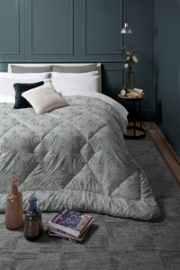 Trapunta Matrimoniale 245x250 cm Deco con Stampa Sira Teal - Amo La Casa Shop