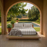 Completo Letto Matrimoniale in Cotone con Stampa - Fantasia Secret Garden Leonard Beige
