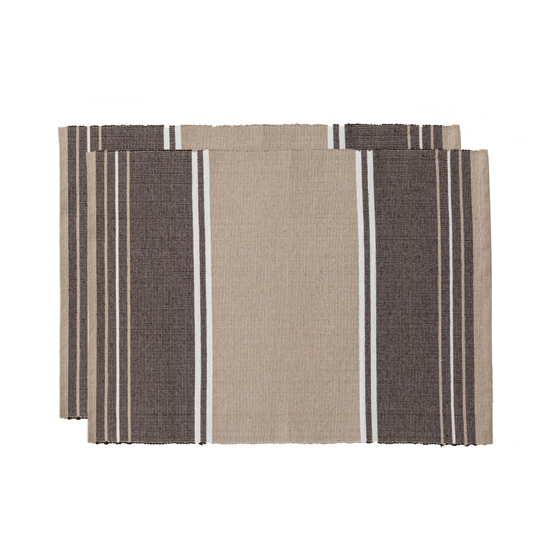 Set aus 2 Flavor Me Platzsets 33x45 cm Streifen Taupe