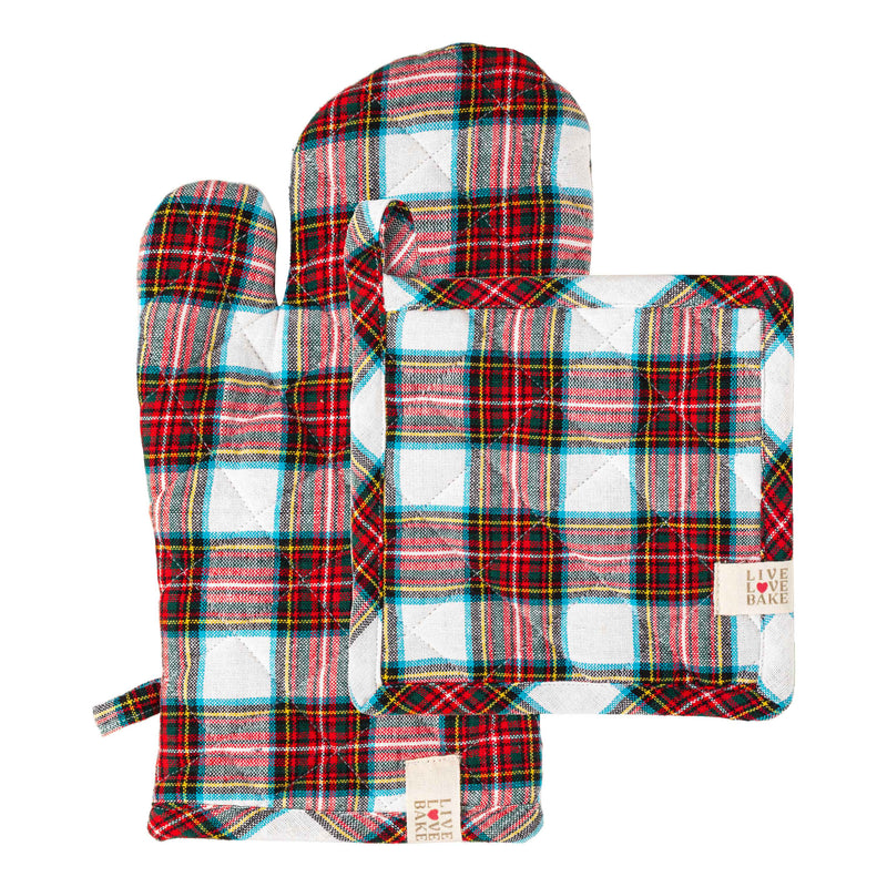 Set Guantone + Presina British Gift Standard Tartan White