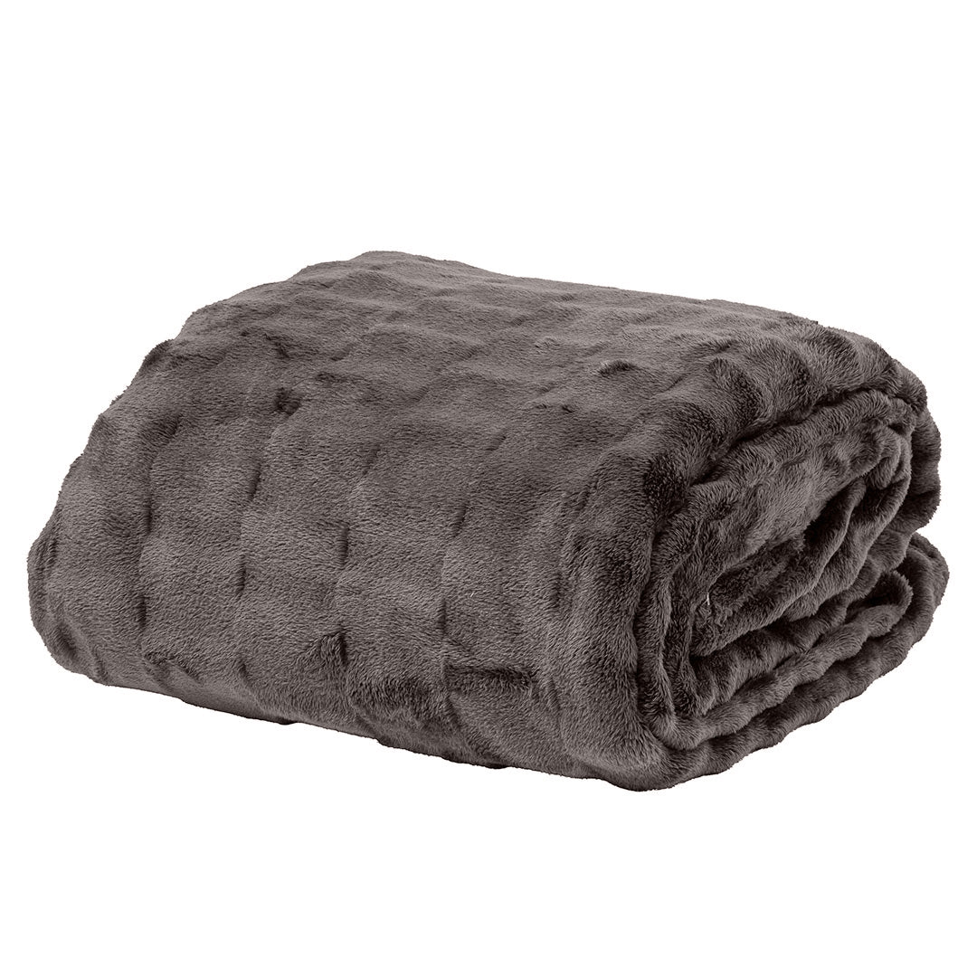 Plaid Grizzly Softy Bear 120x160 cm Tinta Unita Moka