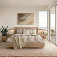 Completo Letto Matrimoniale Softy Yarn con Stampa - Fantasia Barrett Beige