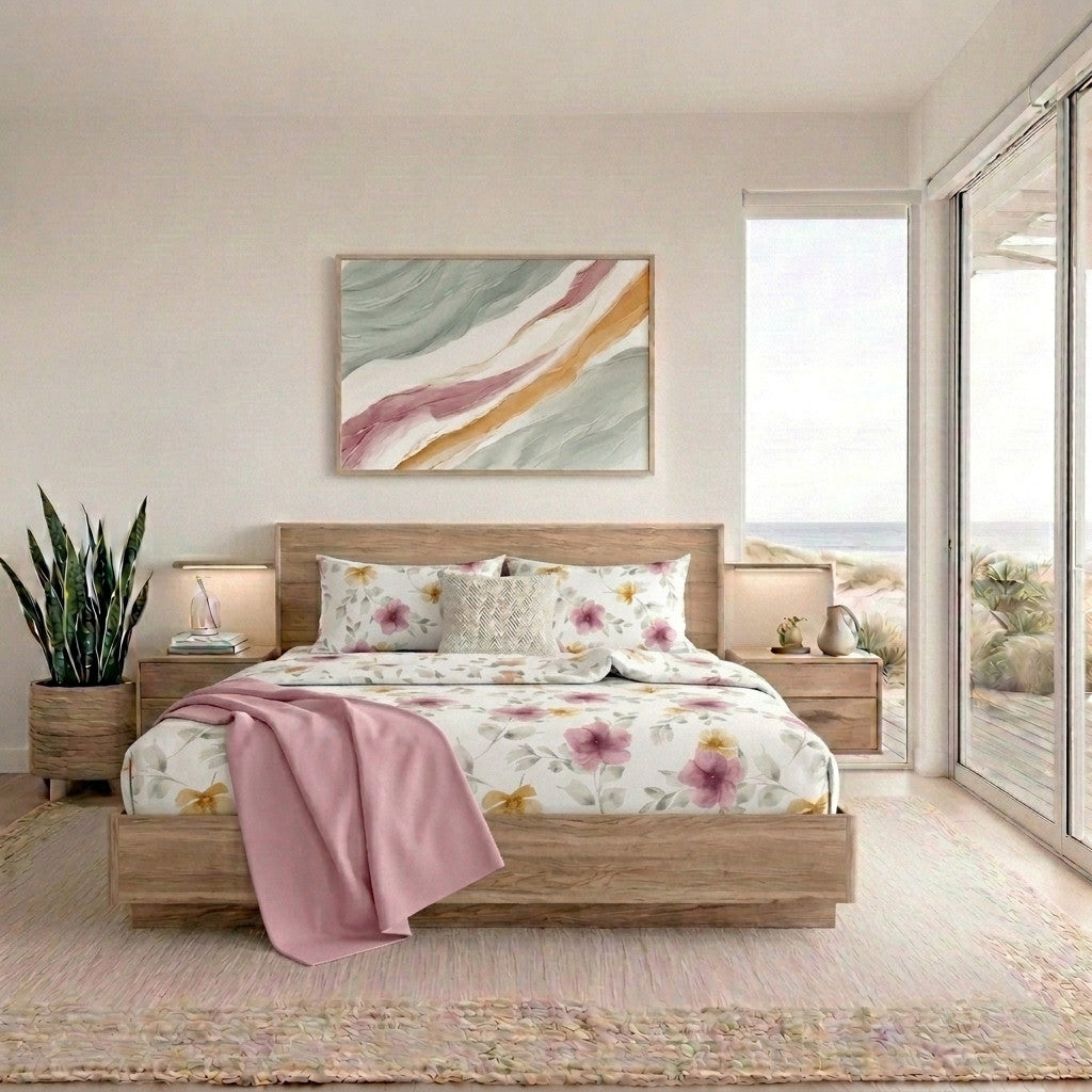 Completo Letto Matrimoniale Softy Yarn con Stampa - Fantasia Heidi Pink