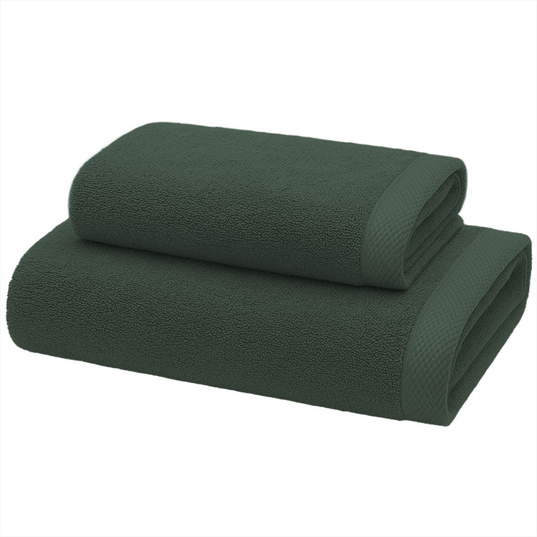 Happidea Set 2 Spugne 40x60 + 60x100 cm Tinta Unita Foresta