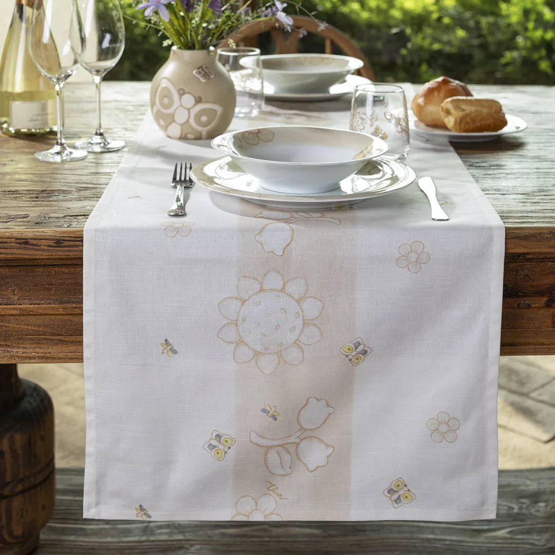 THUN® Runner in Cotone Elegance 45x160 cm Beige - Amo La Casa Shop