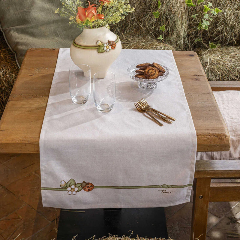 THUN® Runner in Cotone 45x160 cm Country Bloom Beige - Amo La Casa Shop
