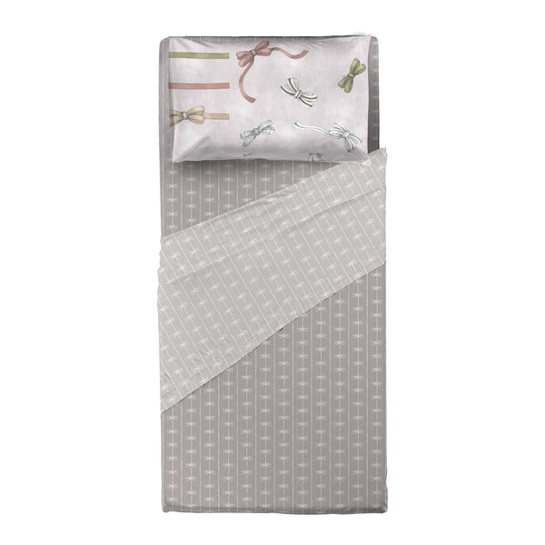 THUN® Completo Letto Singolo Natale - Fantasia Fiocco Bows Multicolor