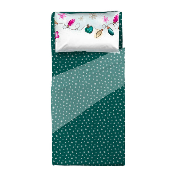 THUN® Completo Letto Singolo Natale - Fantasia Luci Lights Multicolor