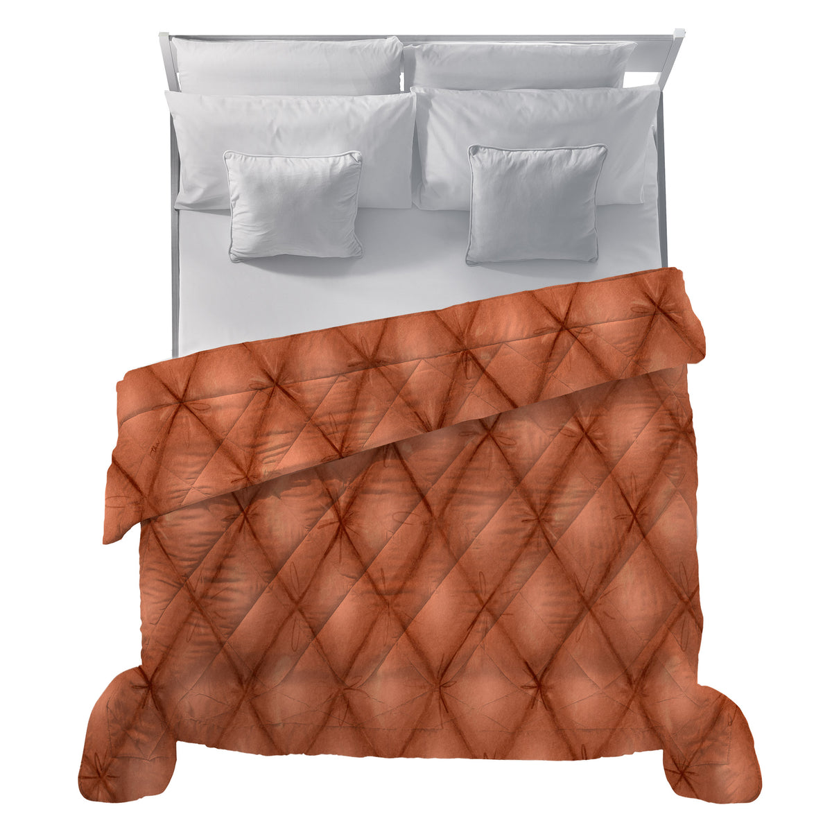 THUN® Trapunta Matrimoniale Plume Rust - Fantasia Rombo Diamond Rust
